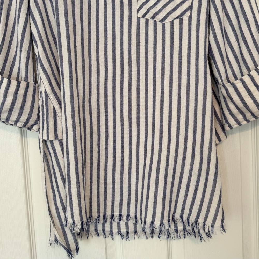 Umgee Blue Striped Tunic Top M - Picture 5 of 12